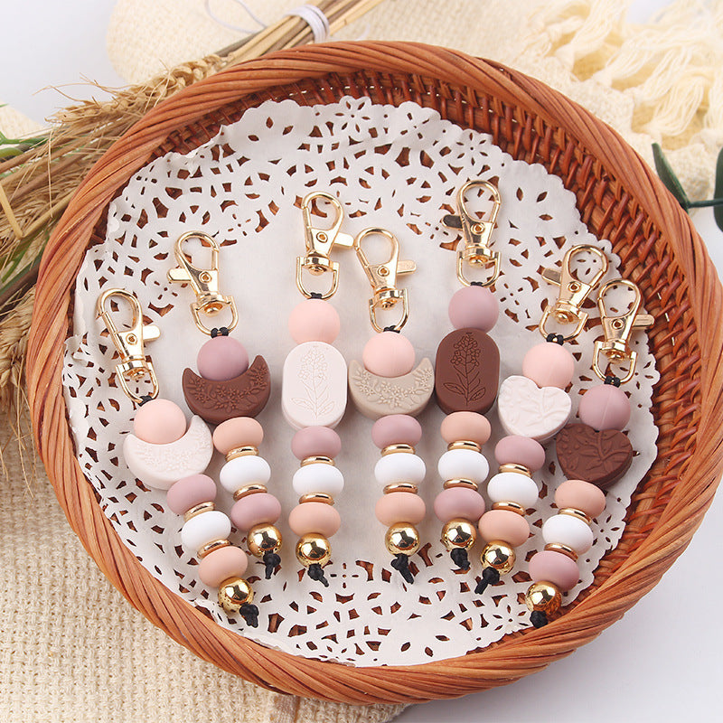 Wholesale Cartoon Moon Love Silicone Bead Key Bin